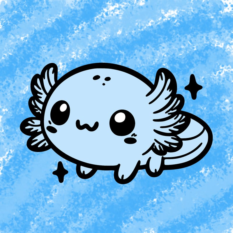 cute easy baby axolotl