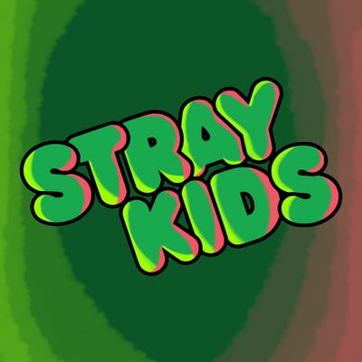 bubble letters saying stray kids
