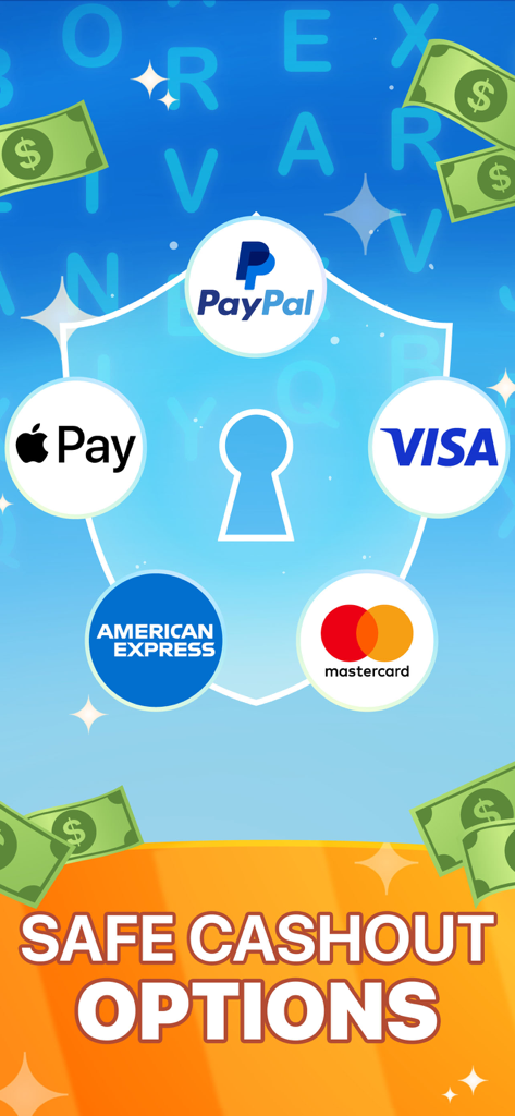 Next Word: Alphabet Cash Quiz - Safe cashout options for Next Word Alphabet Cash Quiz including PayPal and Apple Pay