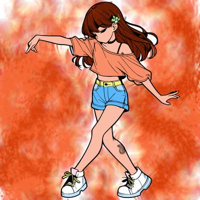 realistic girl danceing