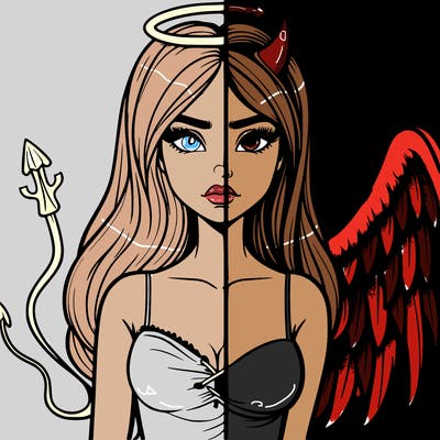 devil vs angel realistic girl