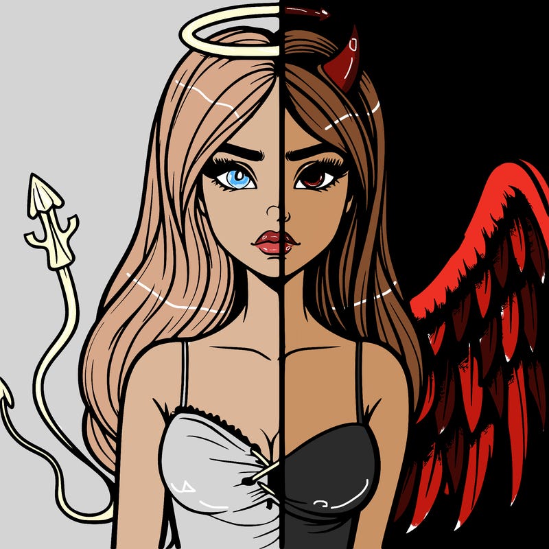 devil vs angel realistic girl