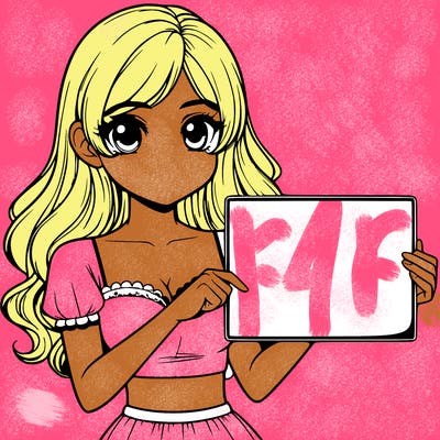 realistic pretty girl holding blank sign