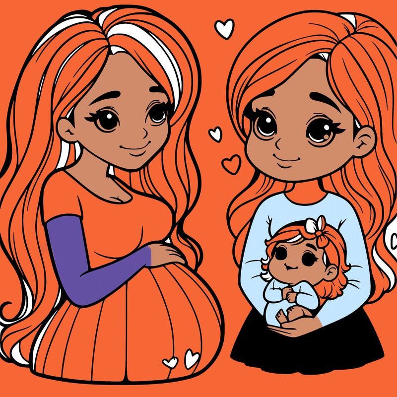 a pregnant woman with a baby girl