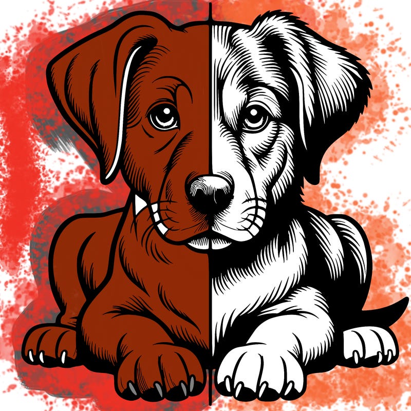 realistic dog split picture