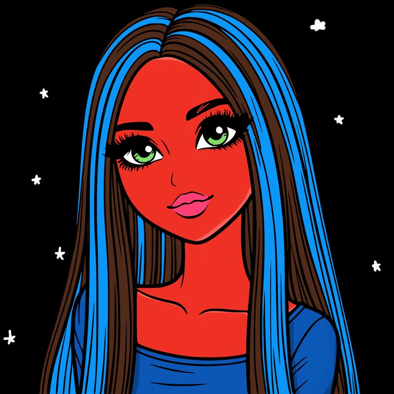 realistic girl with straight and long hair