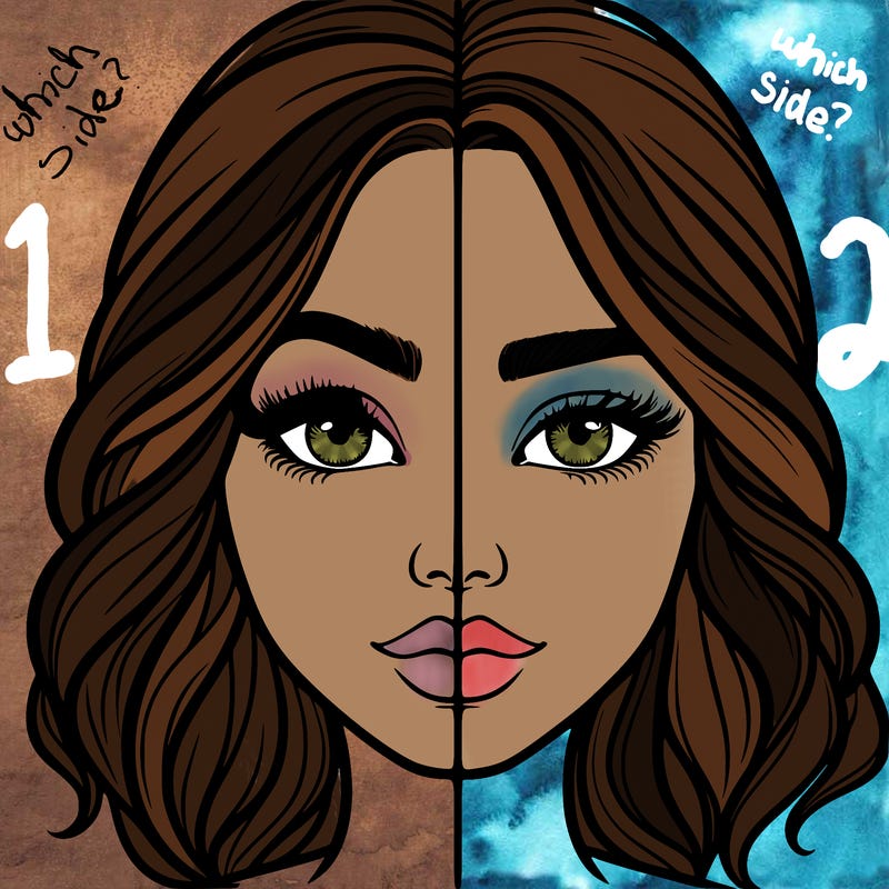 realistic girl split half