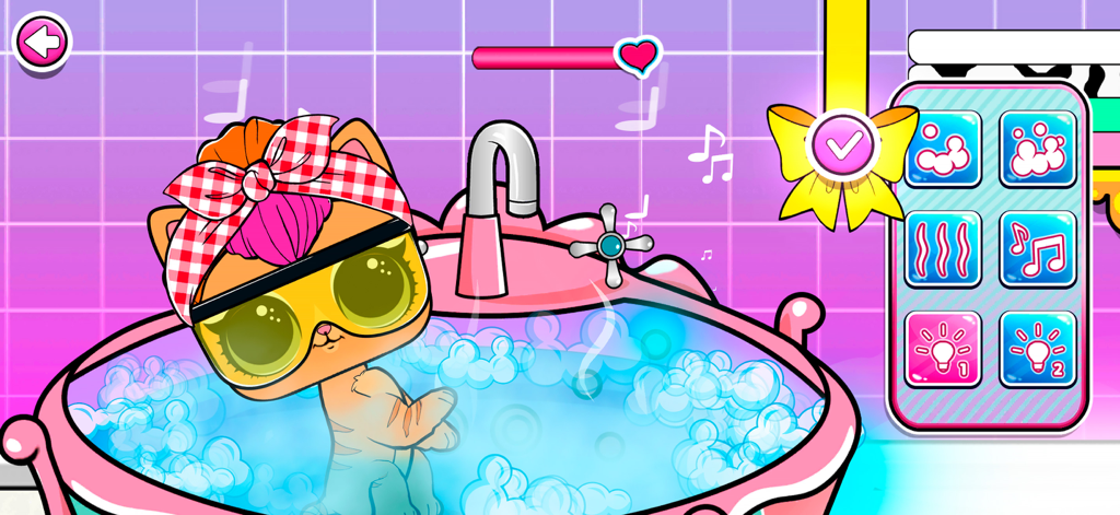 L.O.L. Surprise! Pet Center - A cute cat in a bubble bath at the LOL Surprise Pet Center spa