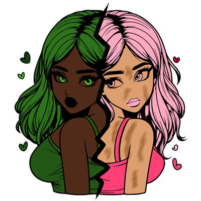 realistic girl split