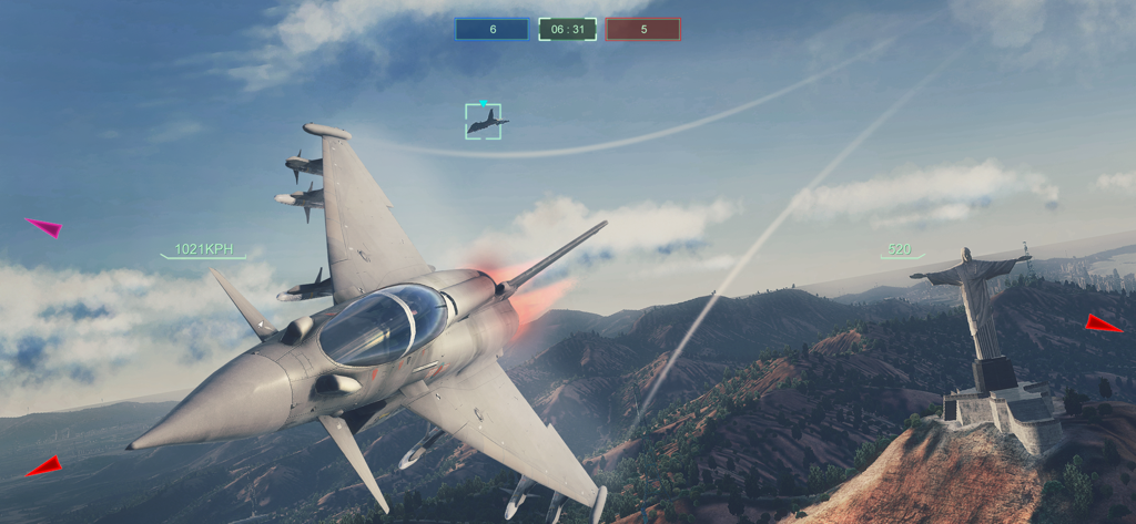 Sky Gamblers - Air Supremacy 2 - Fighter jet flying over Rio de Janeiro near the Christ the Redeemer statue