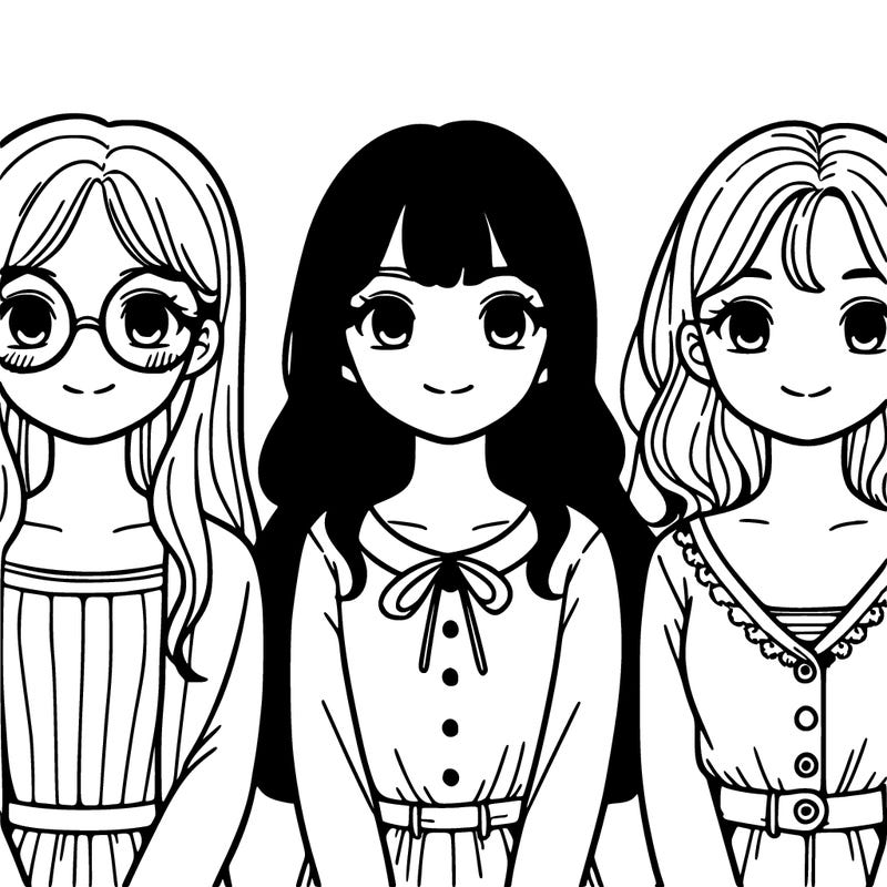 3 girls and one with glasses