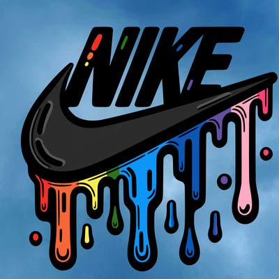 dripping nike logo