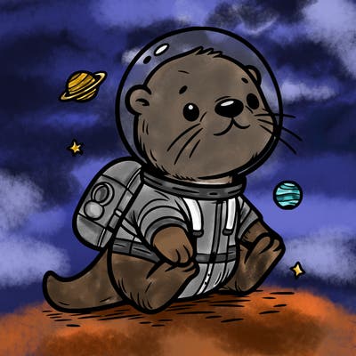 otter in a space suit