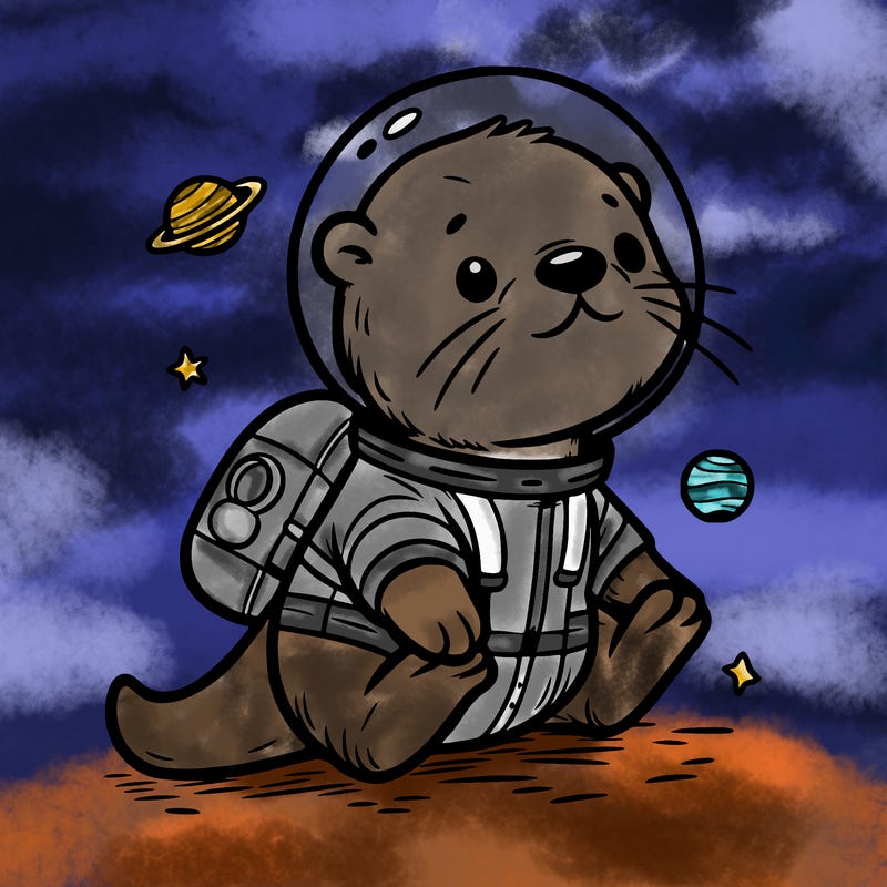 otter in a space suit