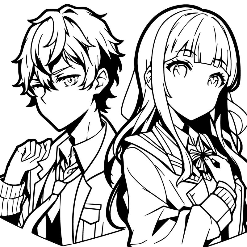 hot anime boy and girl