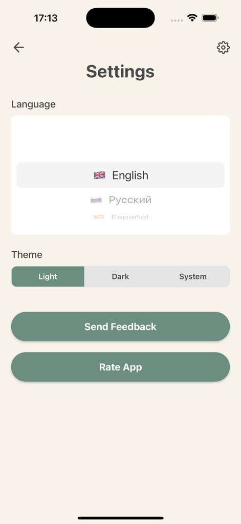 Checkers Pro 7 in 1 - Einstellungen für Dameprofi mit Sprachauswahl und Theme-Präferenzen