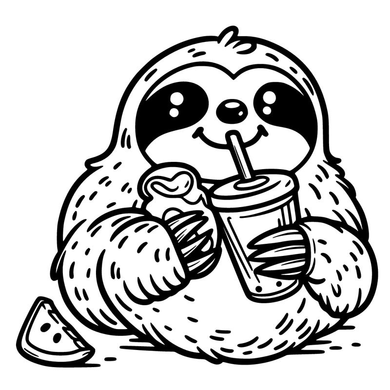 sloth with food