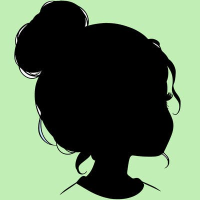 realistic girl with bun