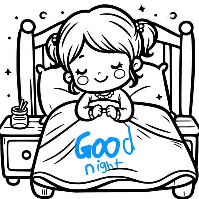 a little girl going to bed