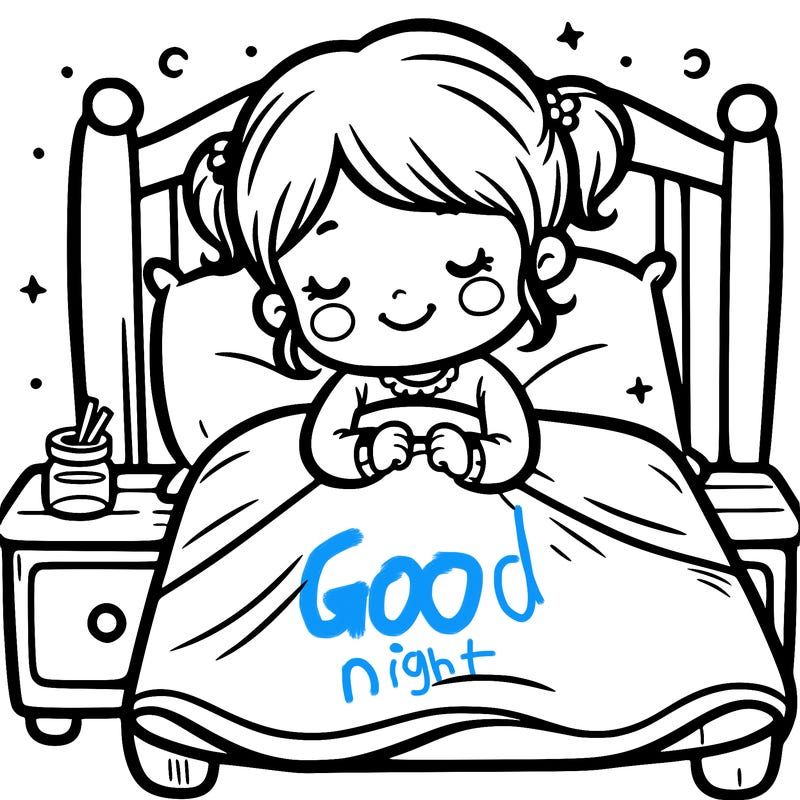 a little girl going to bed