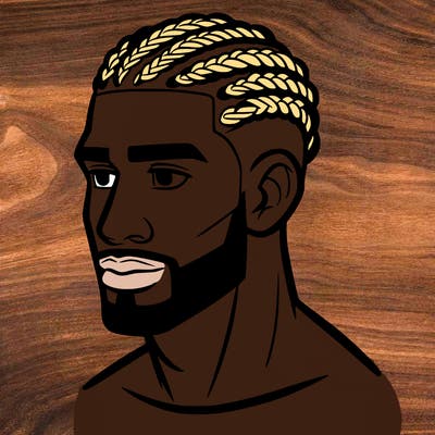 human man with short braids