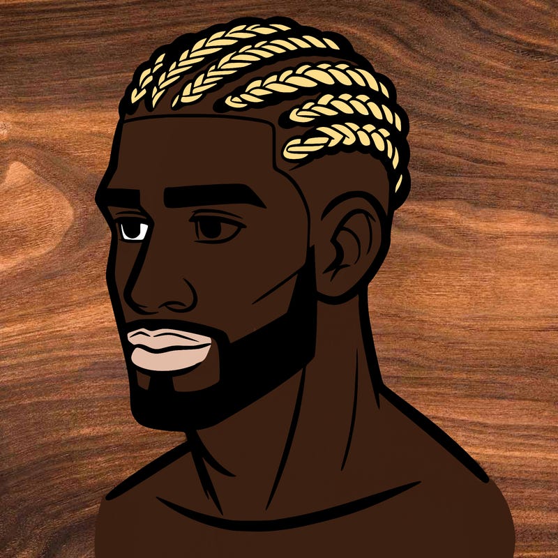 human man with short braids