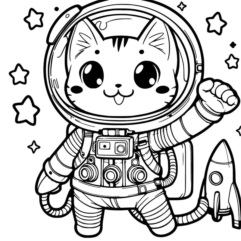 astronaut cat anime