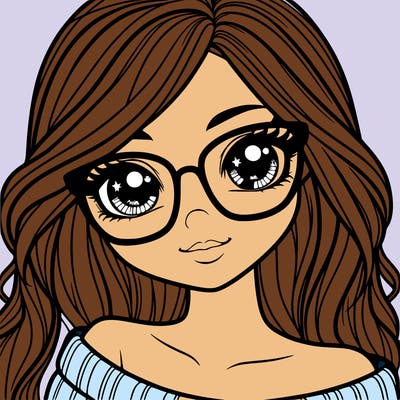 girl with beautiful eyes, hair, and glasses