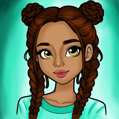 realistic girl with braids