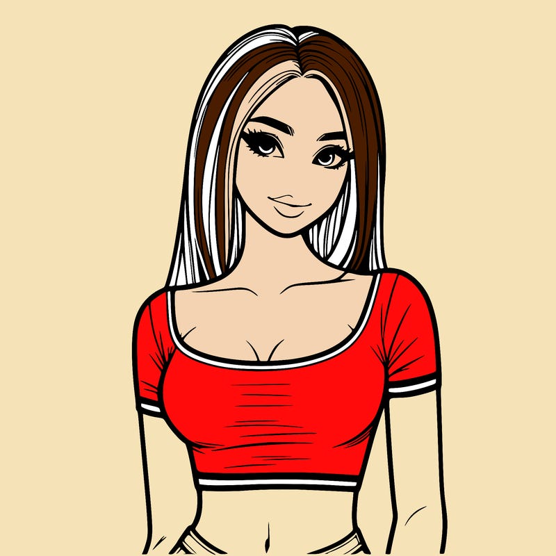 realistic girl with crop top