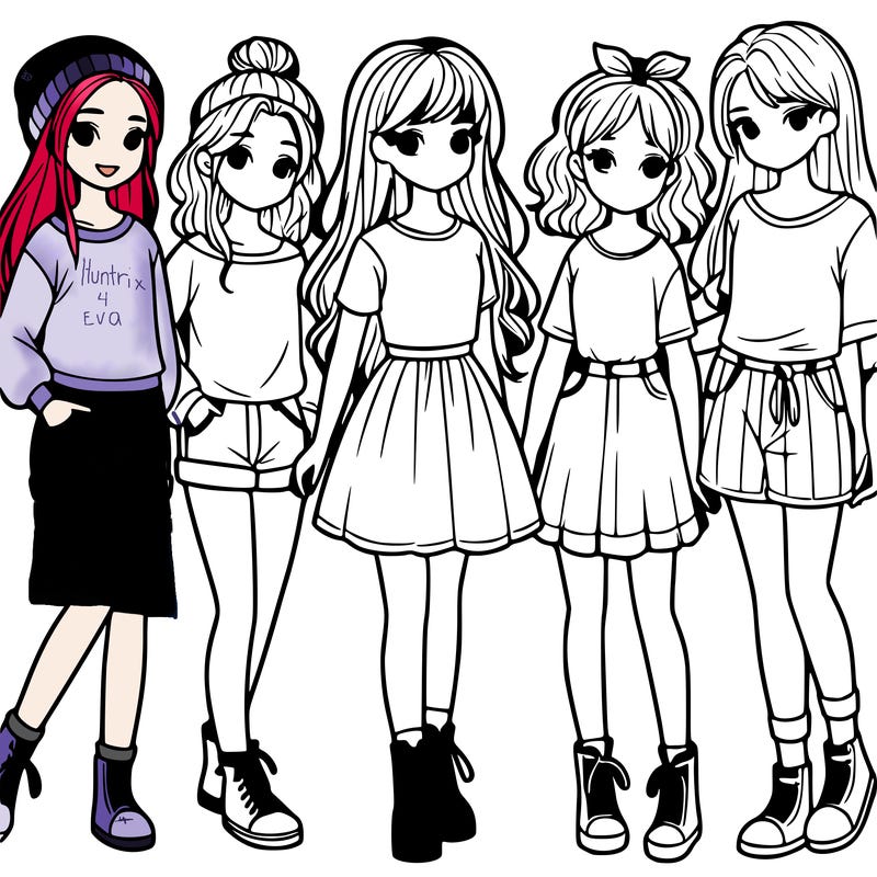 a group of five girls