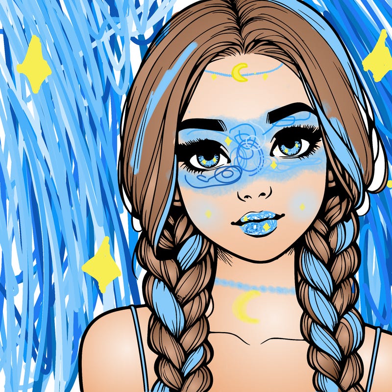 realistic girl with braids