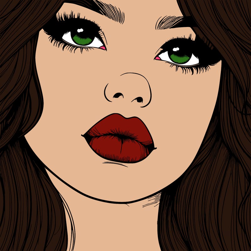 really realistic girl with lips