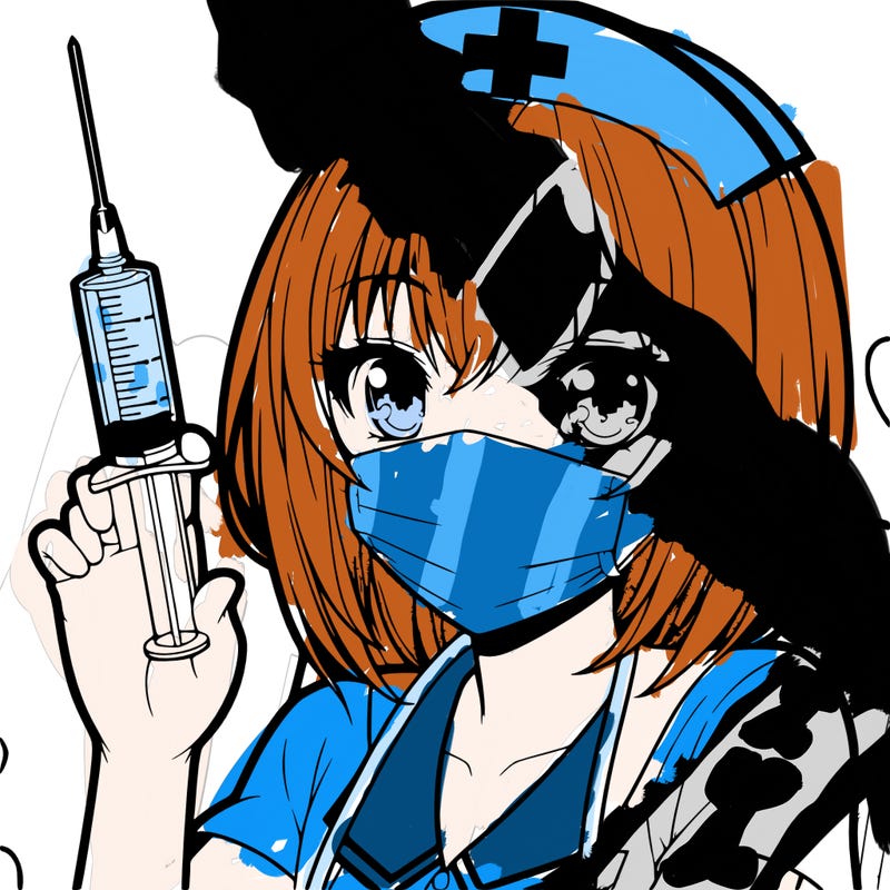 anime girl nurse holding syringe