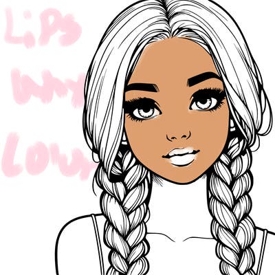 realistic girl with braids