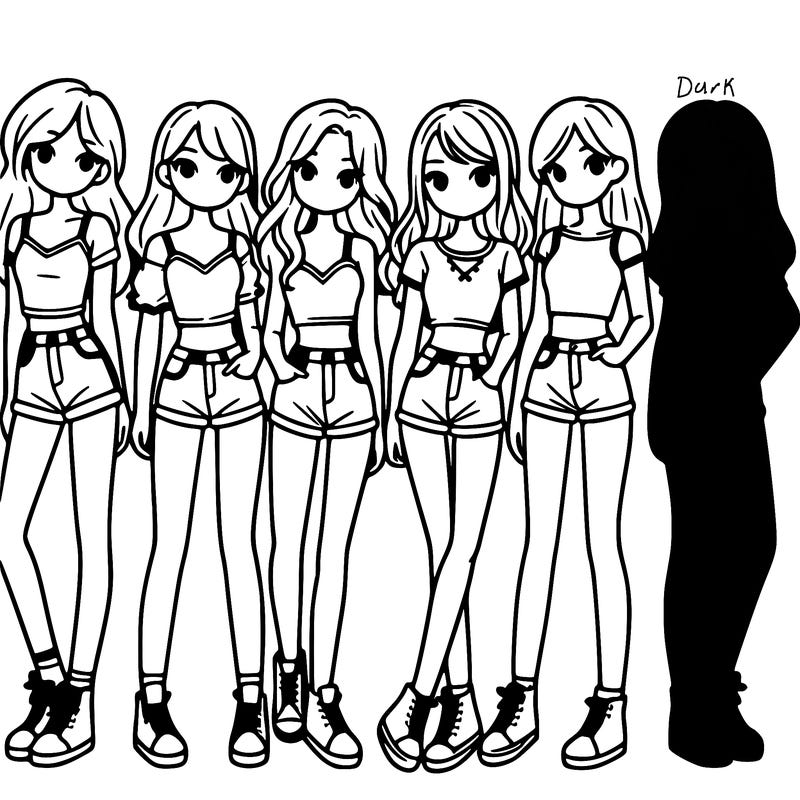 a group of girls wearing crop tops and shorts