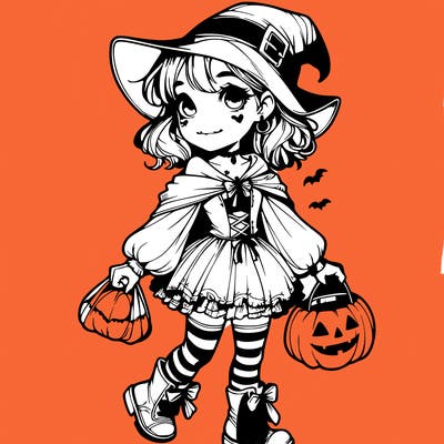 realistic girl with a halloween costume