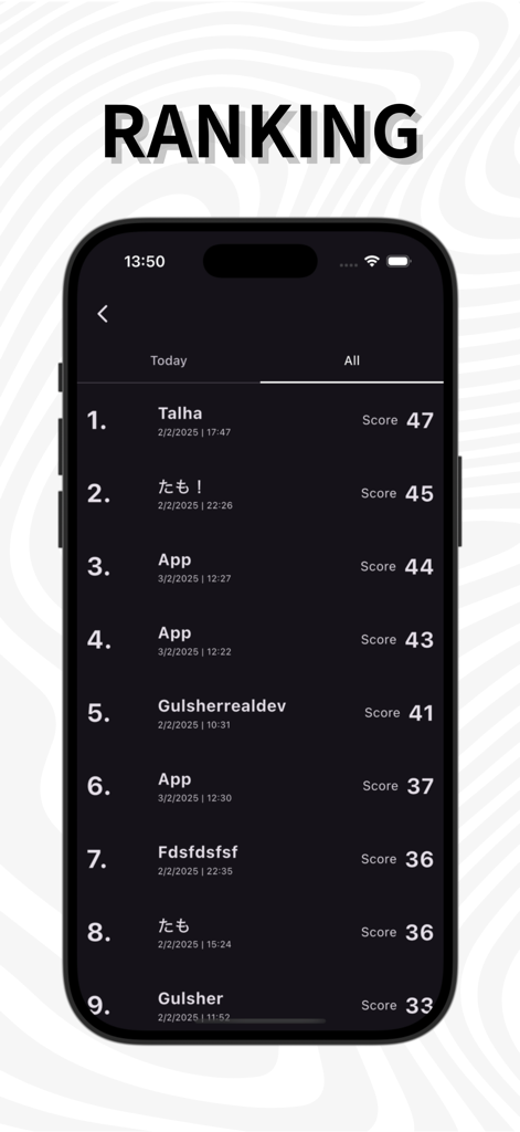 Reflex Reaction Tap Training - Classement mondial de Entraînement de Réaction au Tap montrant les scores et les classements des joueurs