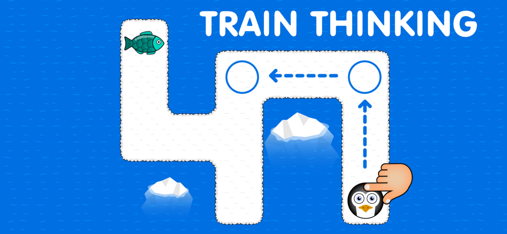 Jeu de puzzle logique interactif pour tout-petits avec un personnage de pingouin