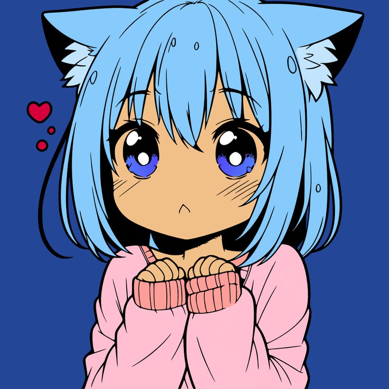 shy anime catgirl