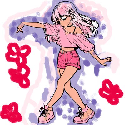 realistic girl danceing