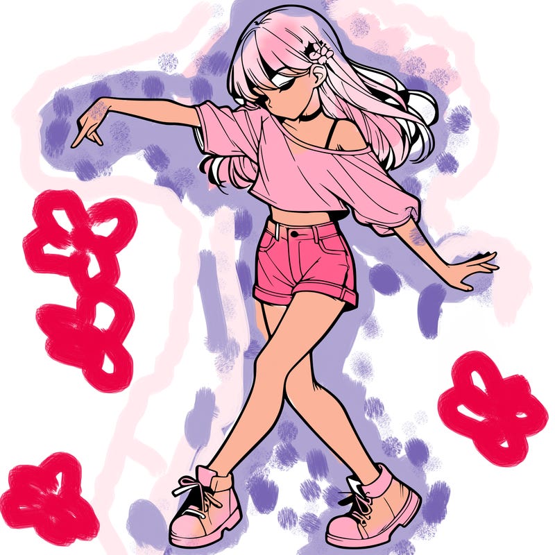 realistic girl danceing