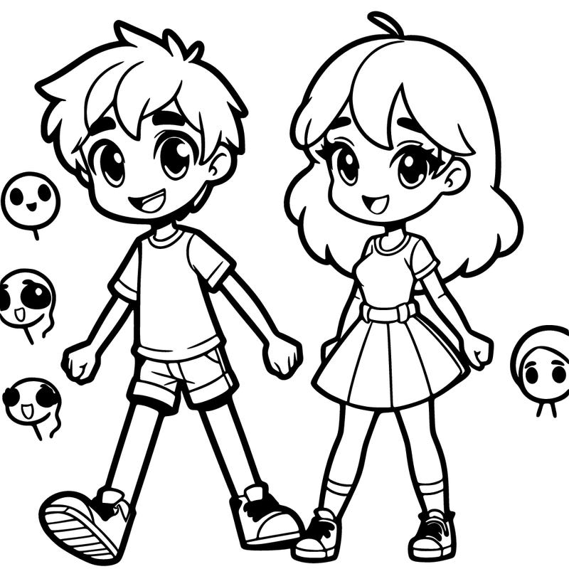 a animation girl and boy