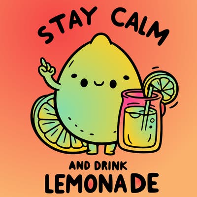 stay calm and drink lemonade