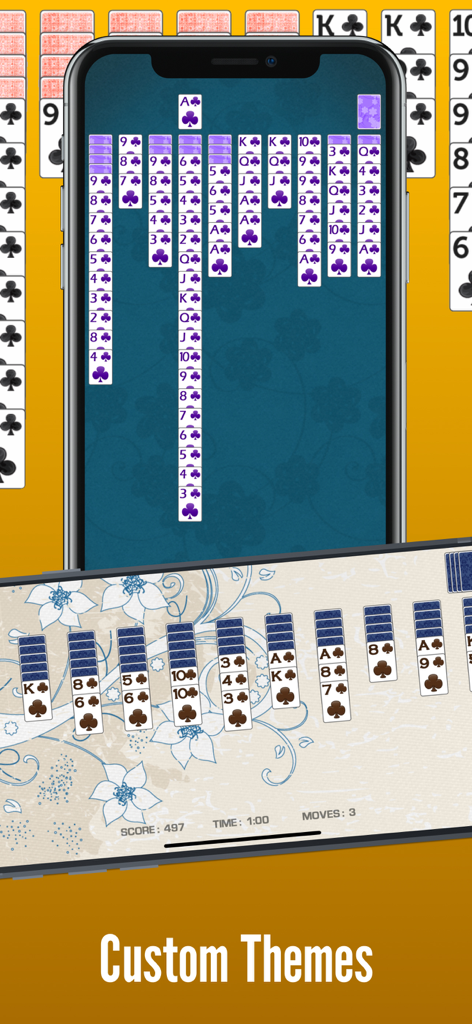 Spider Solitaire Pro! - El juego Spider Solitaire Pro con temas personalizados en vistas vertical y horizontal