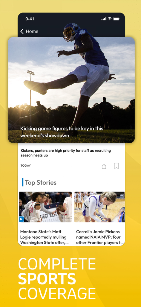 Billings Gazette - Billings Gazette app sports coverage screen showing local Montana sports news