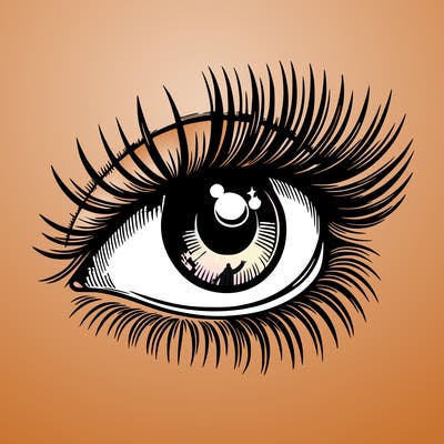 realistic eye long eylashes
