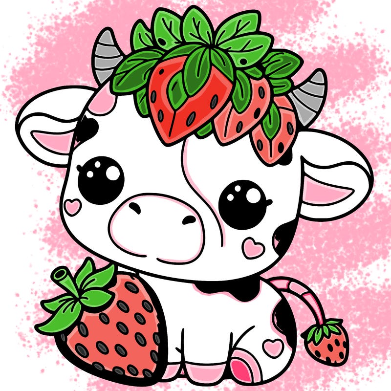 cute strawberry cow