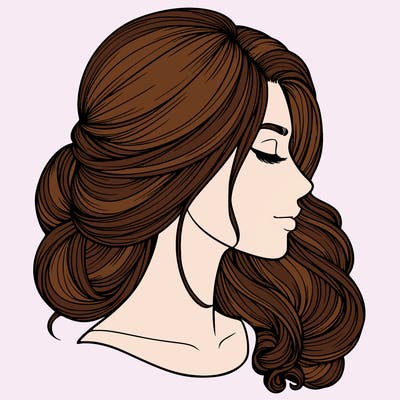 realistic woman's head & hair