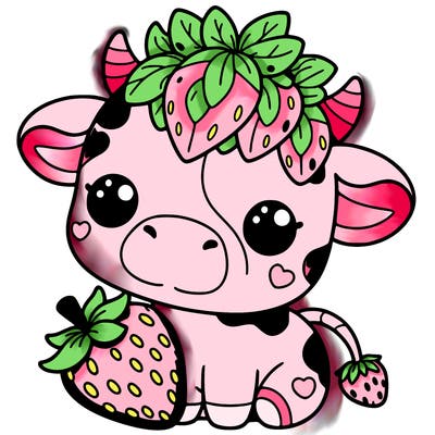 cute strawberry cow